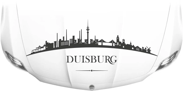Autoaufkleber für die Motorhaube mit Duisburger Skyline