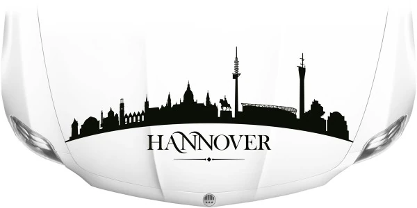 Skyline von Hannover als Aufkleber für die Motorhaube