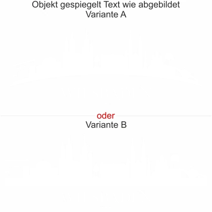 Autoaufkleber für die Motorhaube mit Wiesbadener Skyline - Ansicht Ausrichtung mit Farbauswahl und Variante