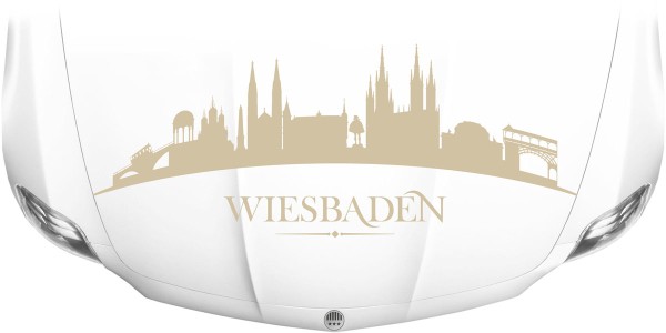 Autoaufkleber für die Motorhaube mit Wiesbadener Skyline