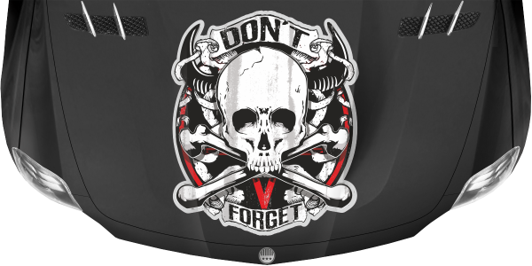Preview: Motorhaubendekor Totenkopf DON'T FORGET
