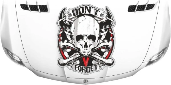 Sticker für Motorhaube mit Totenkopf und Schriftzug Don't Forget