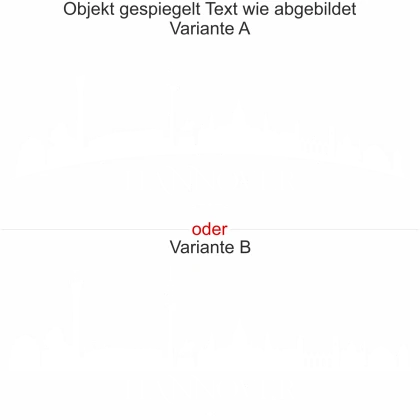 Skyline von Hannover als Aufkleber für die Motorhaube - Ansicht Ausrichtung mit Farbauswahl und Variante