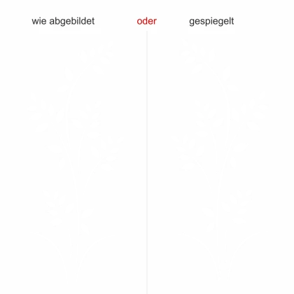 Motorhaubensticker mit Blätterzweig - Ansicht Ausrichtung und Farbauswahl