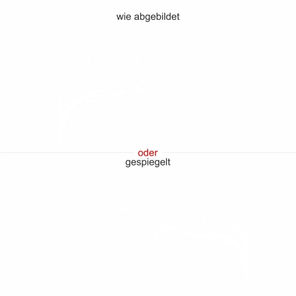 Sticker für die Motorhaube mit tollem Ast - Ansicht Ausrichtung und Farbauswahl