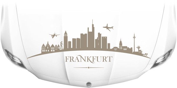 Skyline von Frankfurt als Aufkleber für die Motorhaube