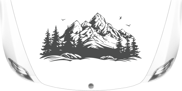 Motorhaubensticker Vögel im Hochgebirge