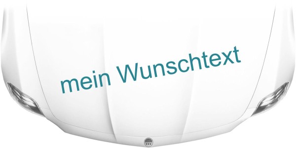 Motorhaubendekor mit eigenem Text
