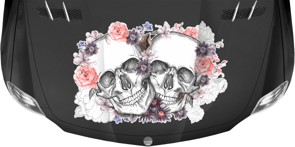 Preview: Motorhaubentattoo Totenköpfe Preview: Motorhaubentattoo Totenköpfe