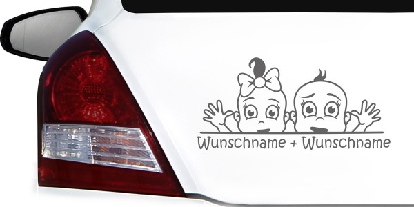 Geschwisterpärchen Babyaufkleber für Fahrzeuge