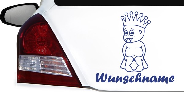 Wunschnamen mit kleinem Prinzen als Aufkleber fürs Auto