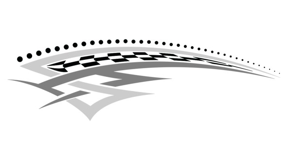 Preview: Racing & Flagge Dekor Aufkleber | Tribal-Set für beide Fahrzeugseiten