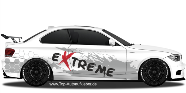 Preview: Polygon Dekor auf weißem BMW