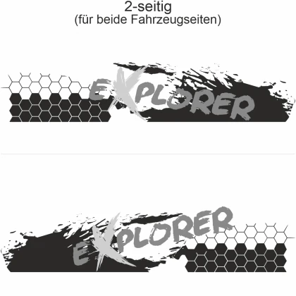 Polygon Dekor - Ansicht zweiseitig für beide Fahrzeugseiten