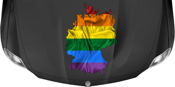 Preview: Regenbogenflagge Karte von Deutschland | Set für beide Fahrzeugseiten Preview: Regenbogenflagge Karte von Deutschland | Set für beide Fahrzeugseiten