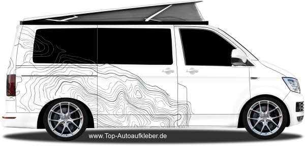Reisemobil Aufkleber Topographische Karte