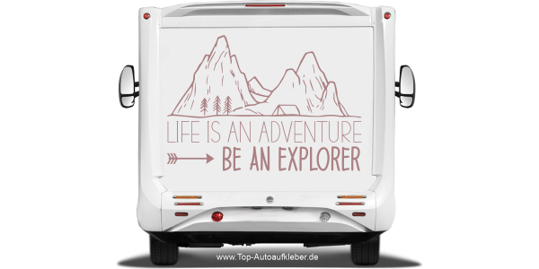 Reisemobilaufkleber Be an Explorer