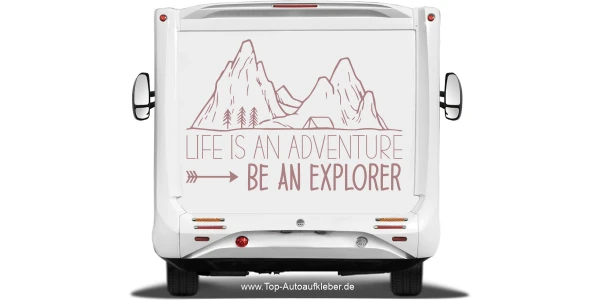 Reisemobilaufkleber Be an Explorer