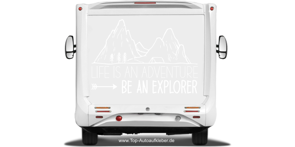 Reisemobilaufkleber Be an Explorer