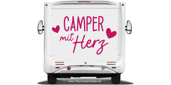 Reisemobilaufkleber Camper mit Herz