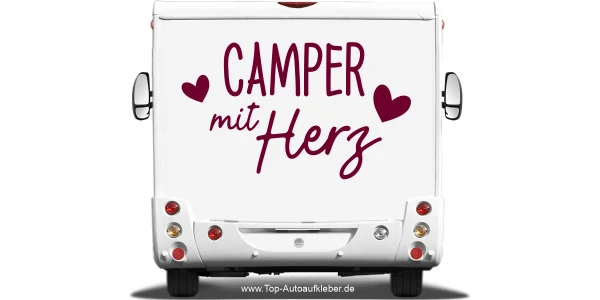Reisemobilaufkleber Camper mit Herz