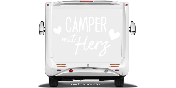 Reisemobilaufkleber Camper mit Herz