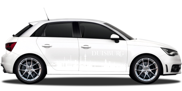 Autoaufkleber Skyline Duisburg | Set für beide Fahrzeugseiten