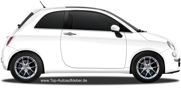 Seitenaufkleber Eigenes Motiv einfarbig - auf hellem Auto - Ansicht Farbauswahl