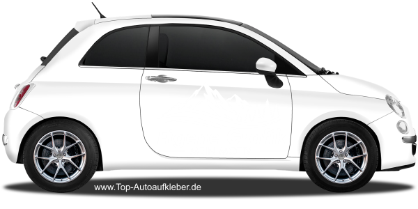 Preview: Seitenaufkleber Eigenes Motiv einfarbig - auf hellem Auto - Ansicht Farbauswahl