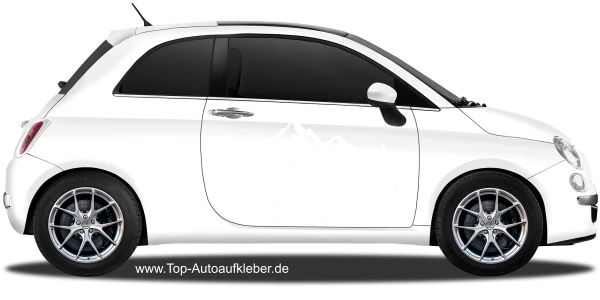 Seitenaufkleber Eigenes Motiv einfarbig - auf hellem Auto - Ansicht Farbauswahl