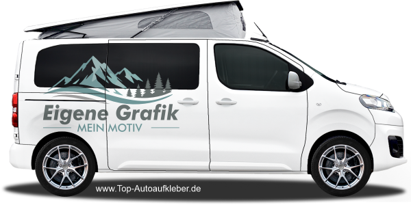 Preview: Seitenaufkleber Eigenes Motiv mehrfarbig | Set für beide Fahrzeugseiten