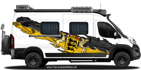 Preview: Flagge von Baden-Württemberg als Autoaufkleber | Set für beide Fahrzeugseiten Preview: Flagge von Baden-Württemberg als Autoaufkleber | Set für beide Fahrzeugseiten