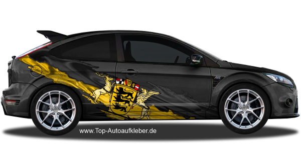 Preview: Flagge von Baden-Württemberg als Autoaufkleber | Set für beide Fahrzeugseiten Preview: Flagge von Baden-Württemberg als Autoaufkleber | Set für beide Fahrzeugseiten