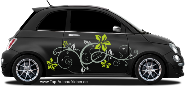 Preview: Seitendekor Styling Ornament auf dunklem PKW