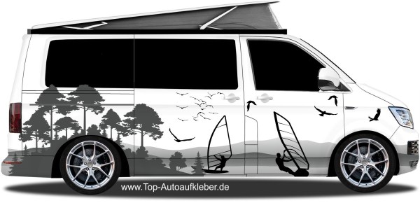 Preview: Aufkleber Wohnmobil Surfing | Set für beide Fahrzeugseiten Preview: Aufkleber Wohnmobil Surfing | Set für beide Fahrzeugseiten