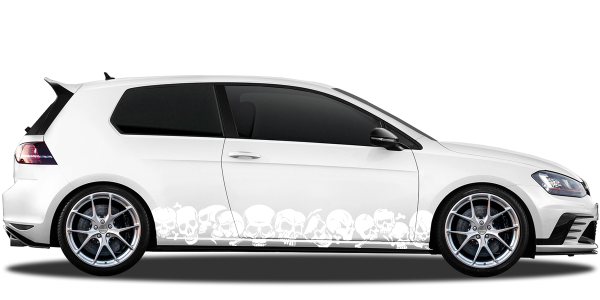 Preview: Autoaufkleber Böse Totenschädel | Set für beide Fahrzeugseiten
