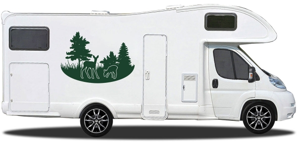 Preview: Caravanaufkleber Rehe Preview: Caravanaufkleber Rehe