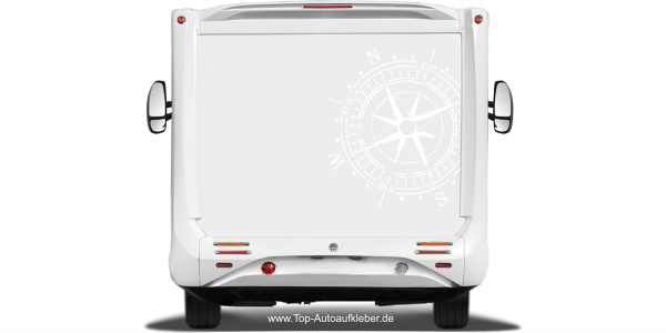 Preview: Wohnmobil Aufkleber Kompass Vintage