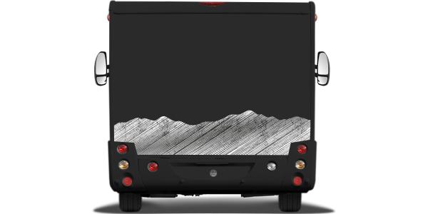 Preview: Wohnmobil Aufkleber Bergwelt Schraffur