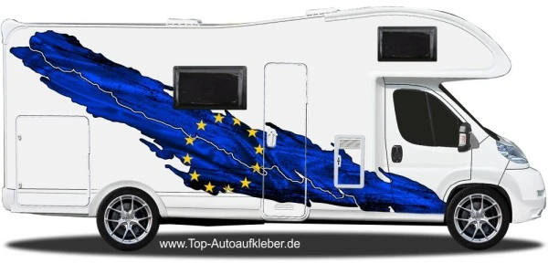 Wohnmobil Aufkleber Europafahne | Set für beide Fahrzeugseiten