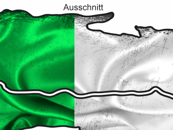 Autoaufkleber Flagge von Irland - Ansicht Ausschnitt