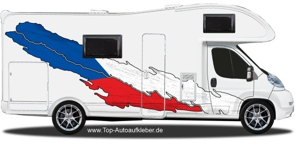 Wohnmobil Aufkleber Flagge der Tschechischen Republik