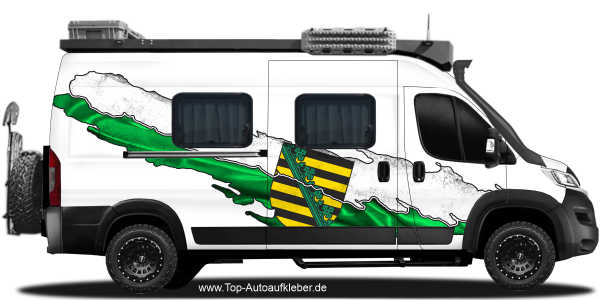 Preview: Wohnmobil Aufkleber Flagge Sachsens | Set für beide Fahrzeugseiten Preview: Wohnmobil Aufkleber Flagge Sachsens | Set für beide Fahrzeugseiten