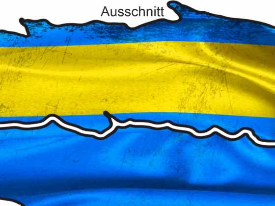 Wohnmobil Aufkleber Flagge Schwedens - Ansicht Ausschnitt