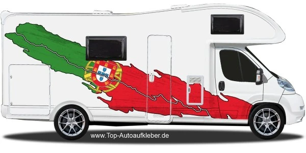 Wohnmobil Aufkleber Portugalflagge | Set für beide Fahrzeugseiten