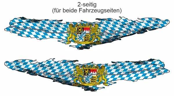 Wohnmobil Aufkleber Staatsflagge Bayerns | Set für beide Fahrzeugseiten
