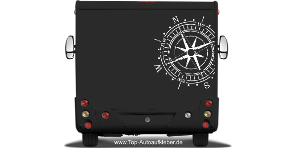 Preview: Wohnmobil Aufkleber Kompass Vintage