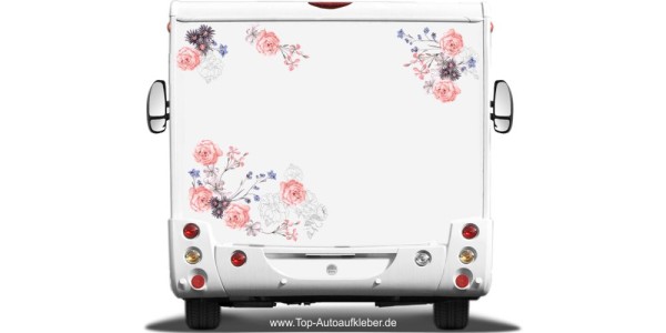 Wohnmobil Camper Aufkleber Blüten XL Set