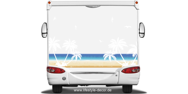 Preview: Camping Aufkleber Strand und Palmen Preview: Camping Aufkleber Strand und Palmen
