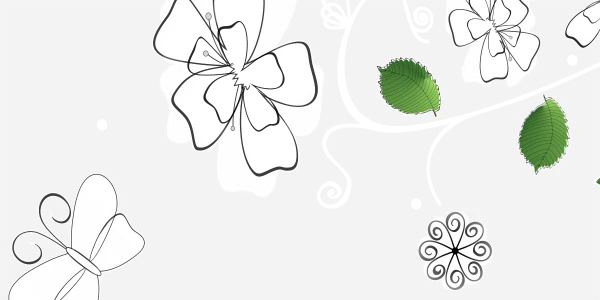 Folie Blumen und Schmetterling